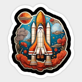 AI Generated Rocketship Sticker